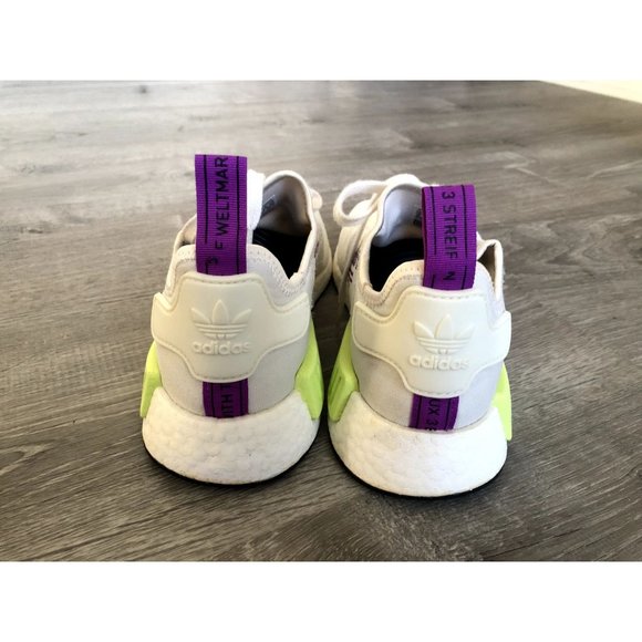 Adidas NMD R1 Chalk White Semi Solar Yellow Mens Authentic Size 9 main image 4
